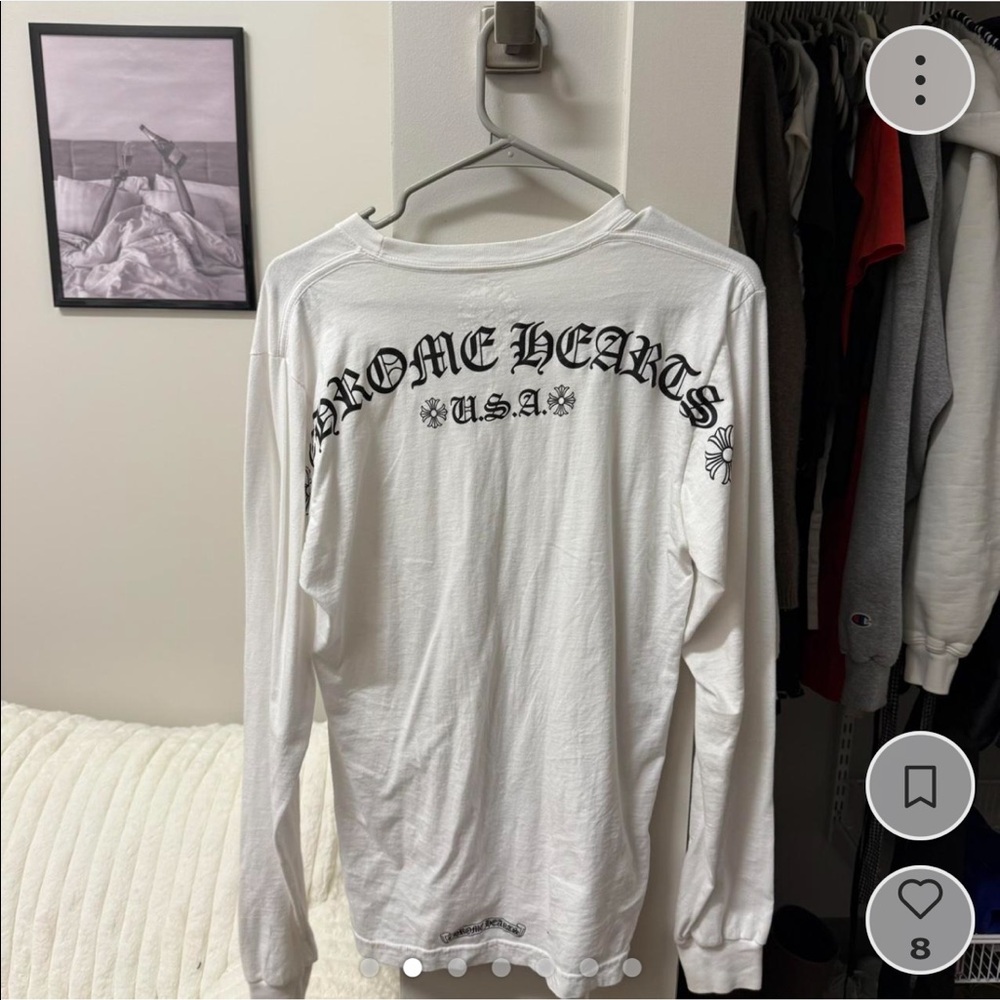 Chrome Hearts long sleeve white shirt. Size medium.